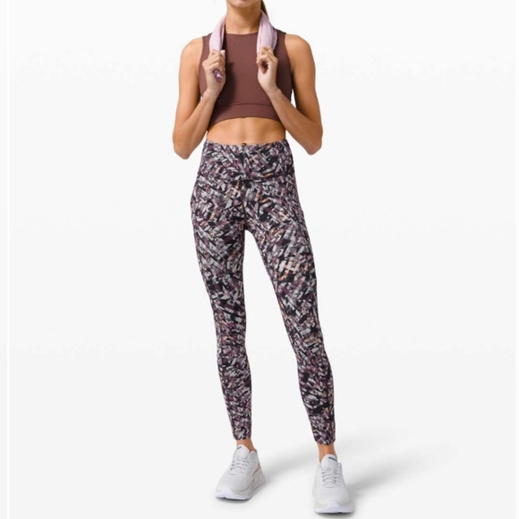 Lululemon Fast and Free Tight II 25" *Non-Reflective Nulux Kaleidoscopic Pink - Picture 2 of 10